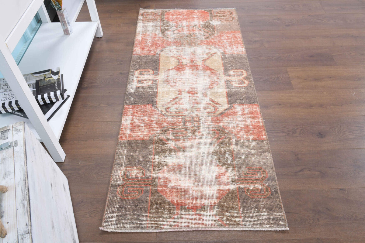 Red Vintage Oushak Runner Rug