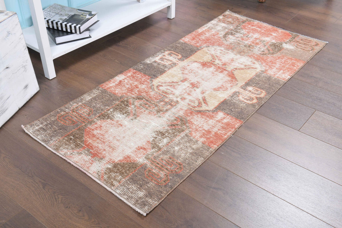 Red Vintage Oushak Runner Rug