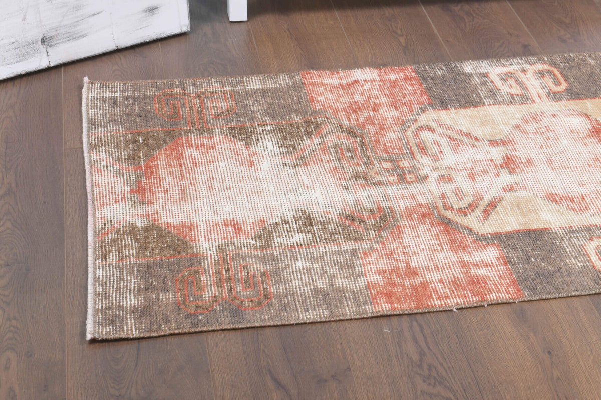 Red Vintage Oushak Runner Rug