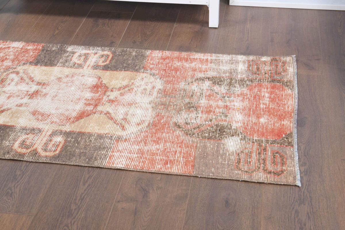 Red Vintage Oushak Runner Rug