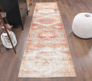 1960'lardan Anadolu kökenli tribal desenli el dokuma vintage yolluk, 80x315 cm