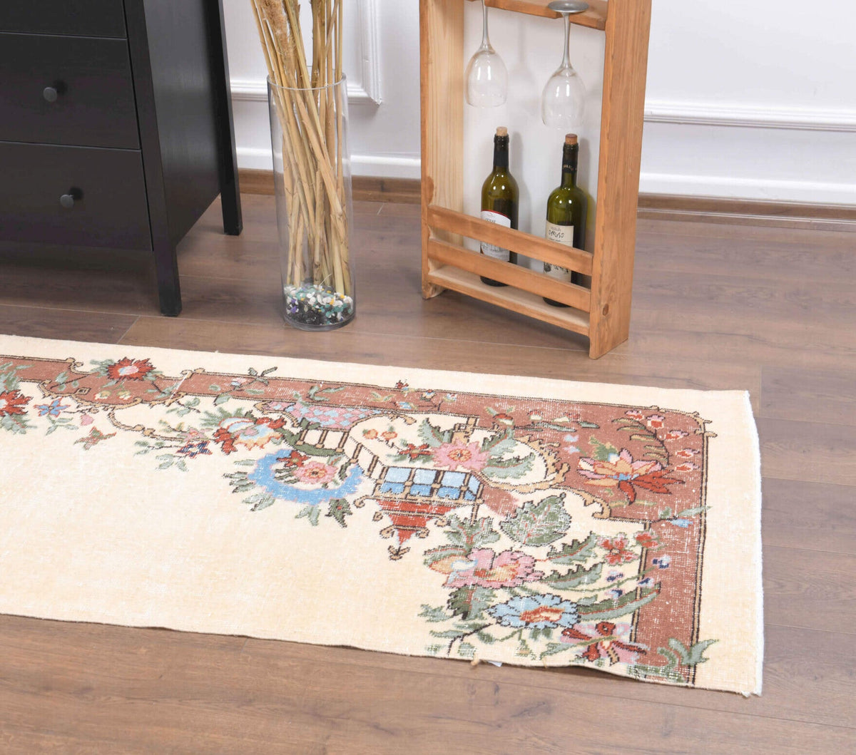 Beige Vintage Anatolian Runner Rug