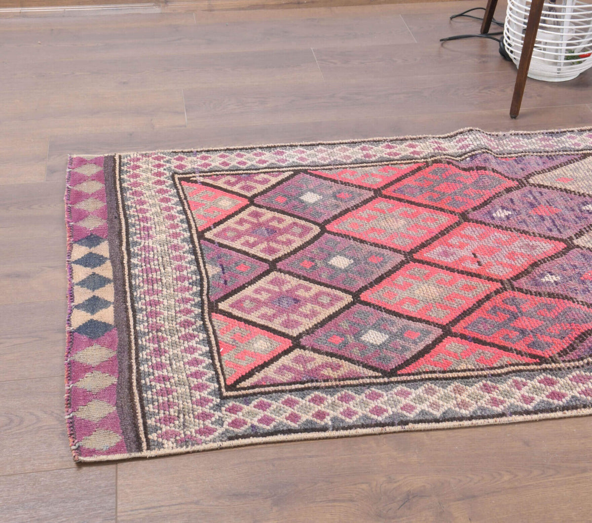 Jewel Colors - Hand-Knotted Vintage Anatolian Runner Rug