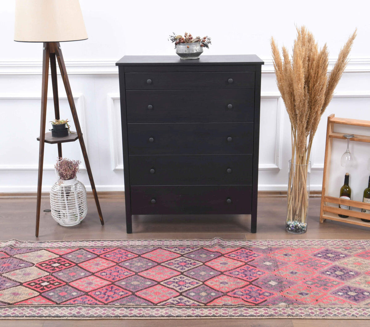 Jewel Colors - Hand-Knotted Vintage Anatolian Runner Rug