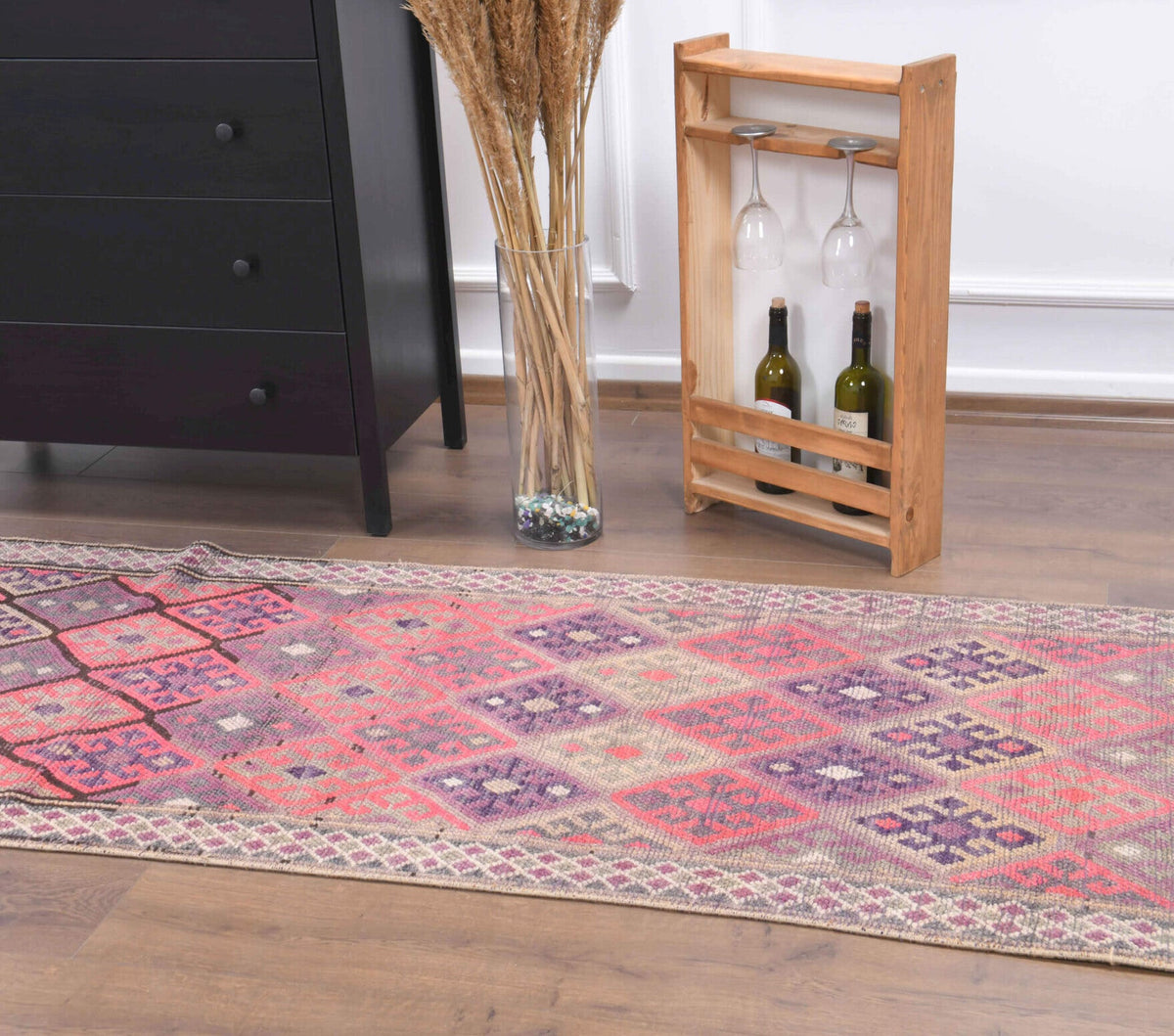 Jewel Colors - Hand-Knotted Vintage Anatolian Runner Rug