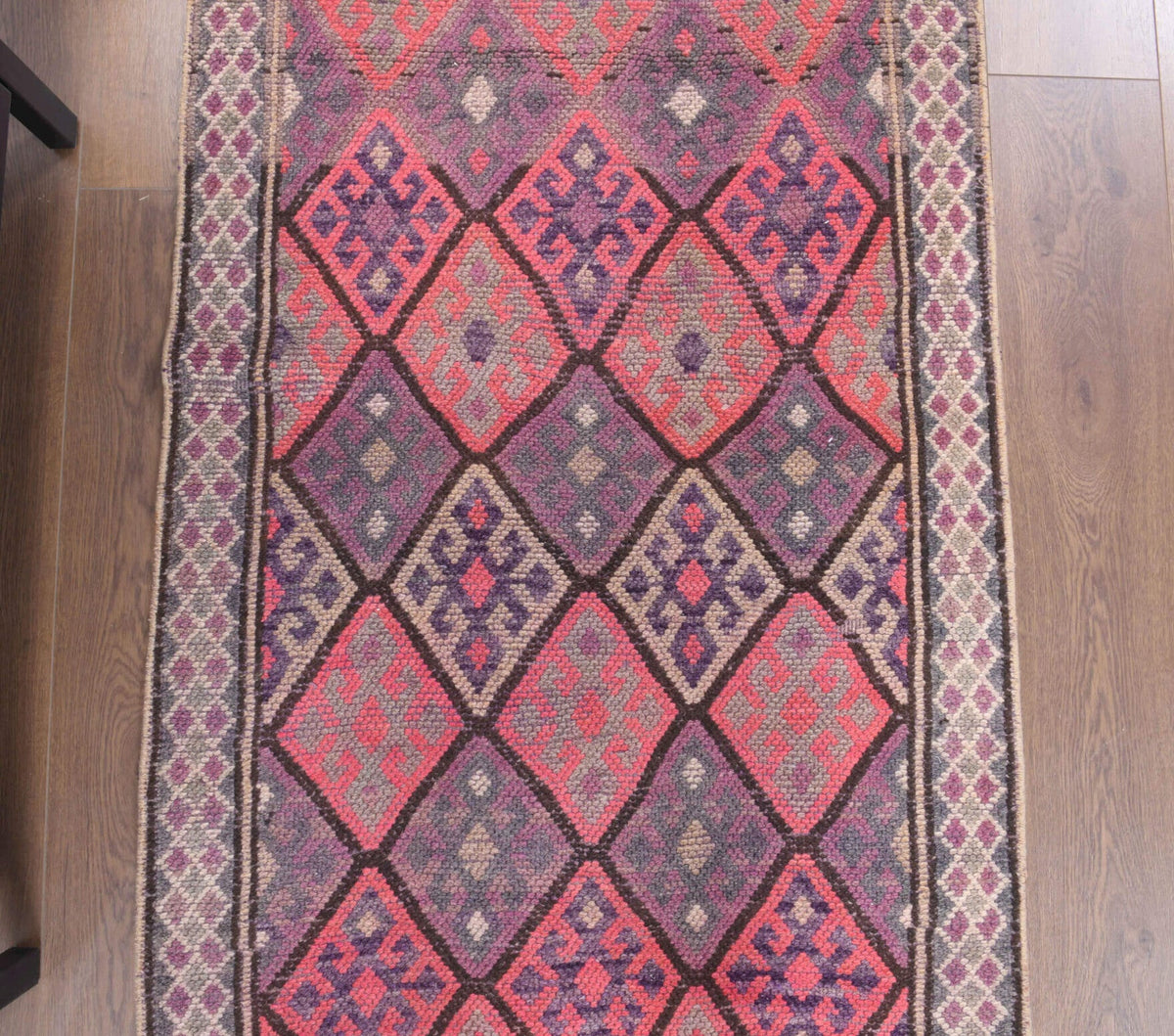 Jewel Colors - Hand-Knotted Vintage Anatolian Runner Rug