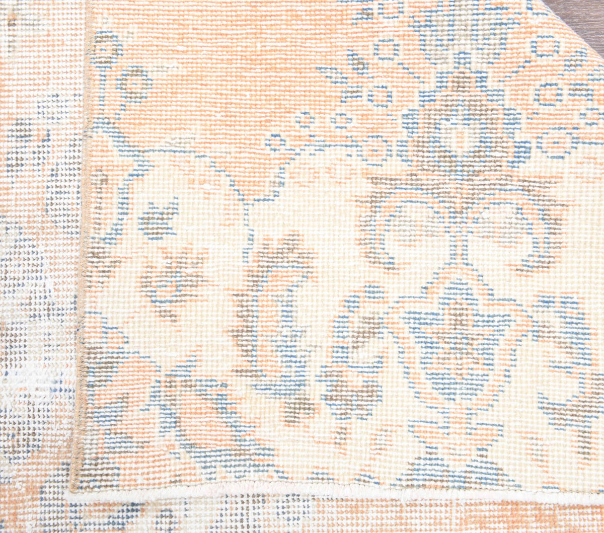 Distressed Orange Vintage Oushak Runner Rug