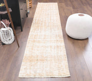 El yapımı vintage yolluk 71x340 cm çiçek desenli desenli yün - detay görünümü