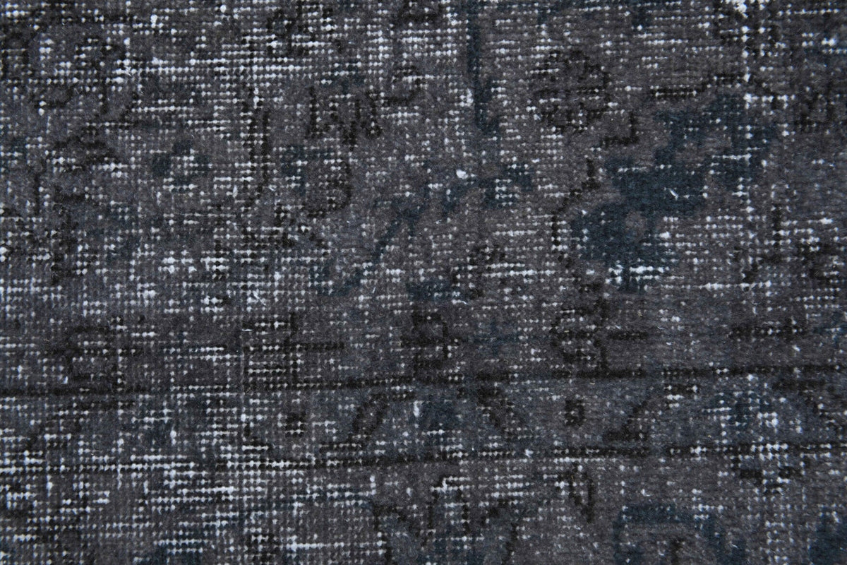 Solid Black Vintage Anatolian Runner Rug