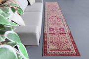El yapımı vintage yolluk 79x348 cm oryantal desenli yün - detay görünümü