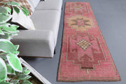El yapımı vintage yolluk 91x290 cm oryantal desenli yün - detay görünümü