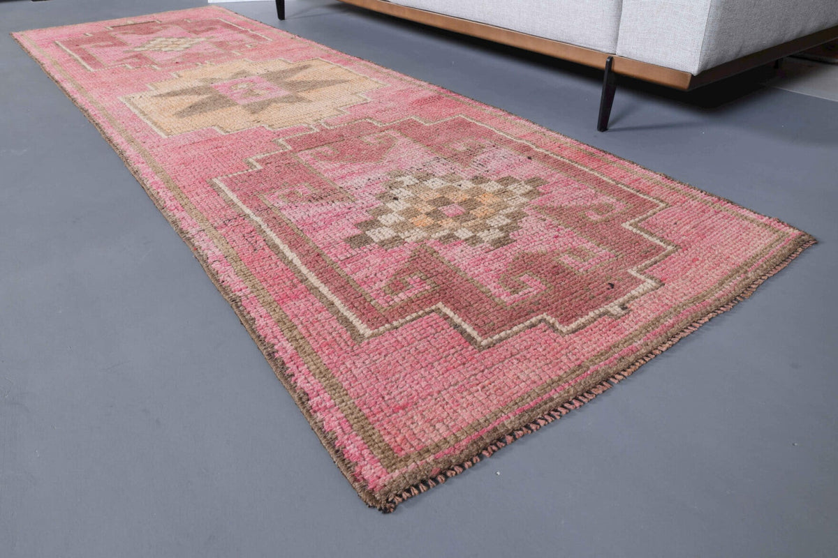 El yapımı vintage yolluk 91x290 cm oryantal desenli yün - farklı açıdan görünüm
