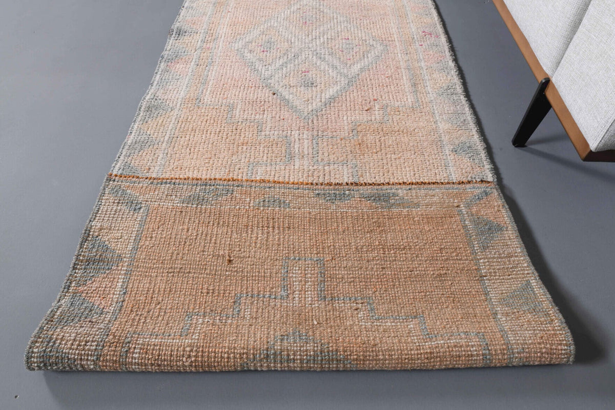 El yapımı vintage yolluk 79x340 cm tribal desenli yün - açık alan görünümü