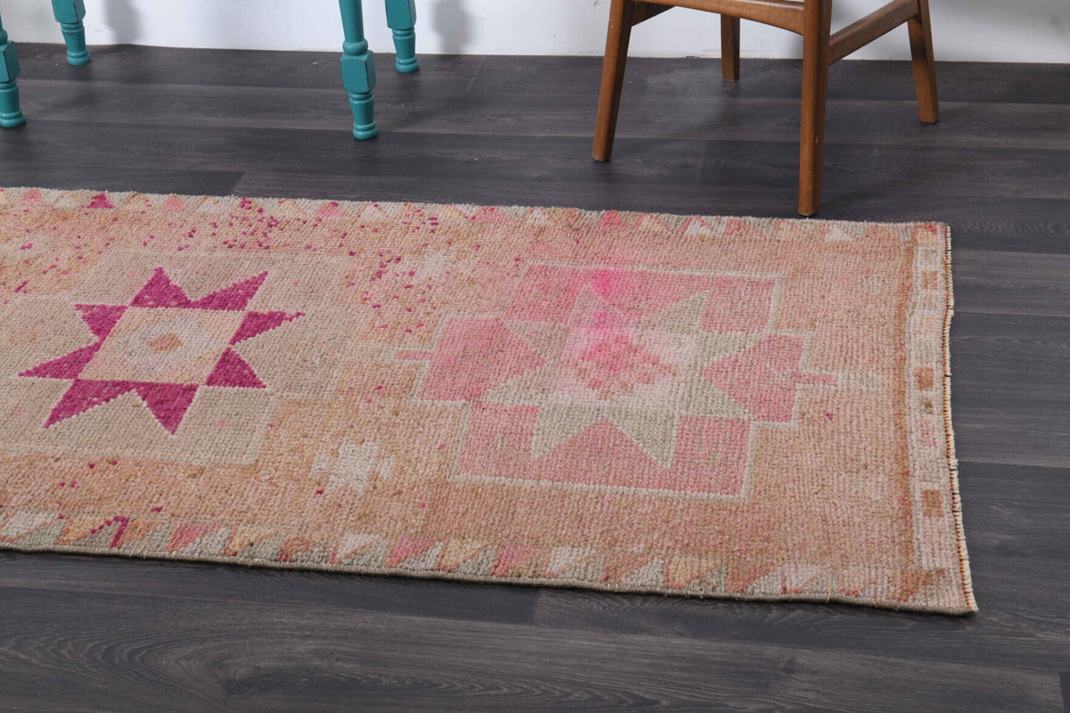 El yapımı vintage yolluk 102x300 cm tribal desenli yün - mekan görünümü