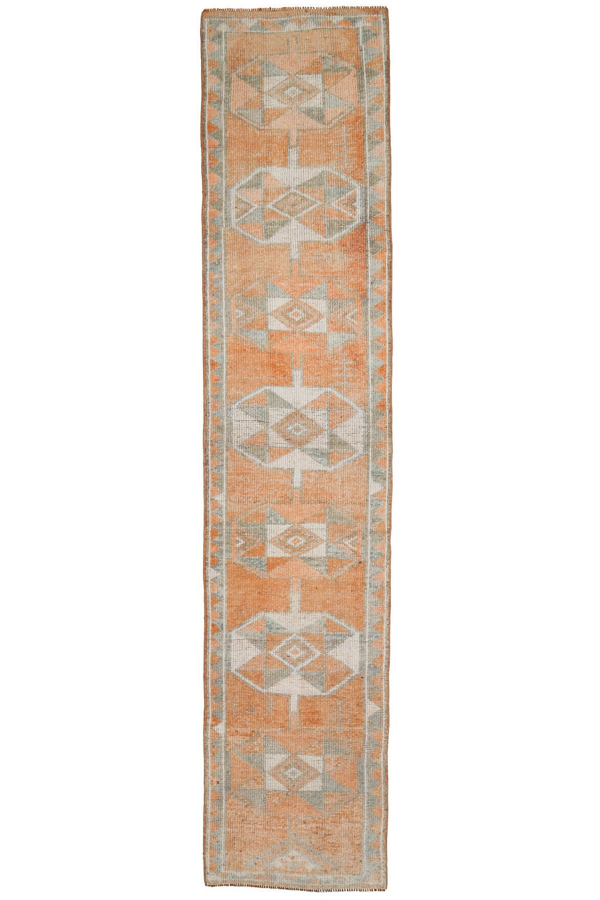 El yapımı vintage yolluk 81x399 cm oryantal desenli yün - farklı açıdan görünüm