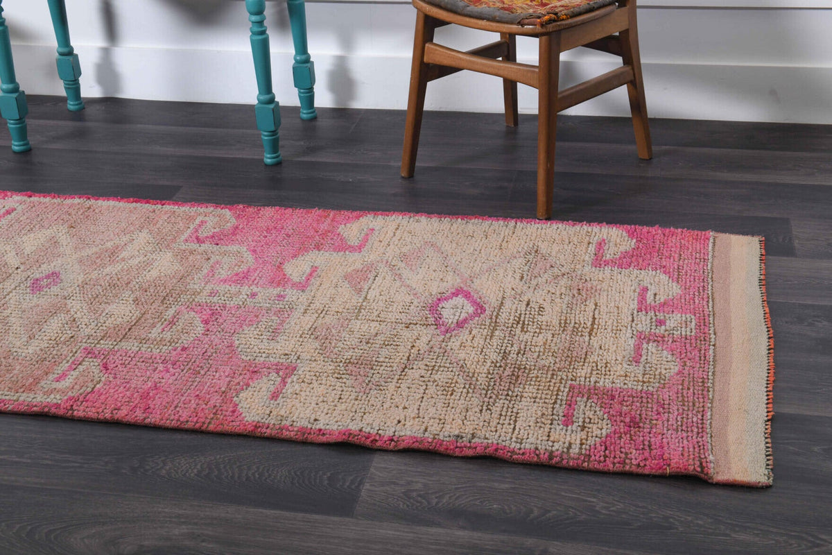3x10 Vintage Pink Runner Rug