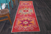 El yapımı vintage yolluk 89x300 cm oryantal desenli yün - detay görünümü