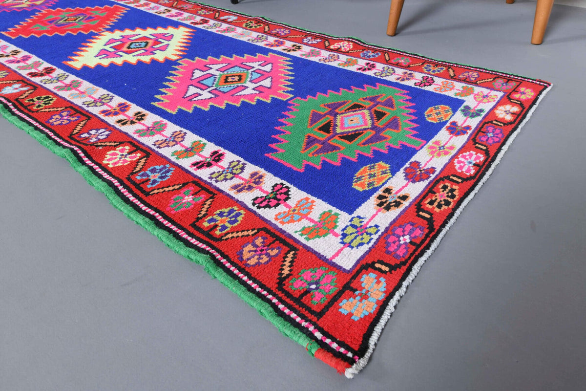 El yapımı vintage yolluk 61x335 cm i̇kat desenli yün - mekan görünümü
