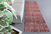 El yapımı vintage yolluk 91x272 cm damask desenli yün - detay görünümü