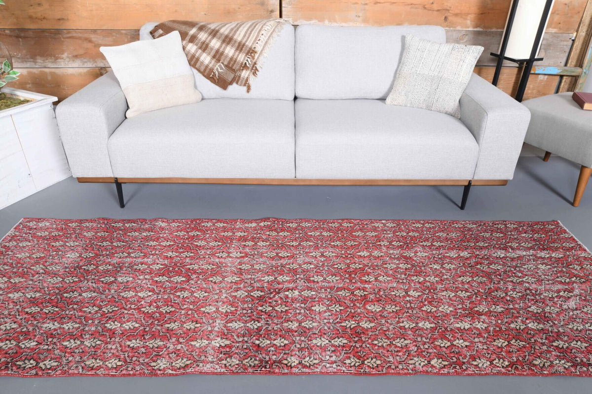 El yapımı vintage yolluk 91x272 cm damask desenli yün - desen detayı