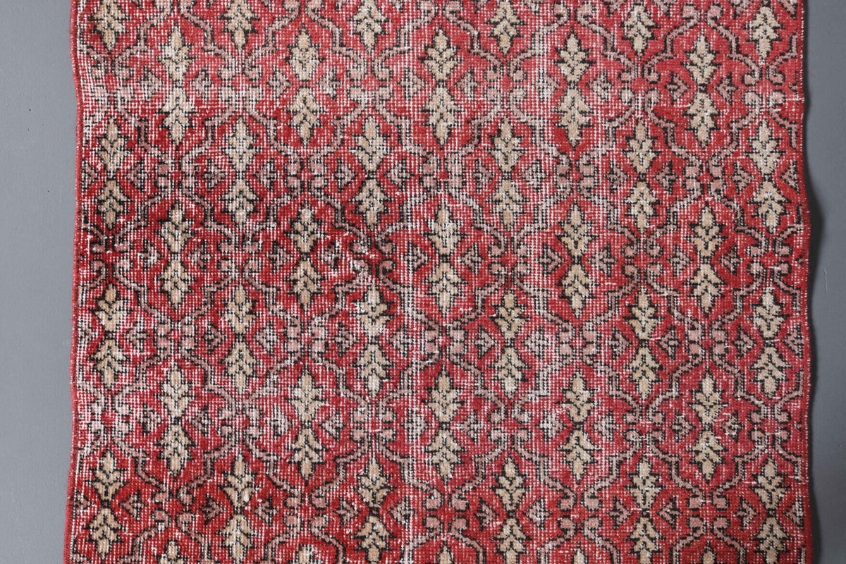 El yapımı vintage yolluk 91x272 cm damask desenli yün - farklı açıdan görünüm