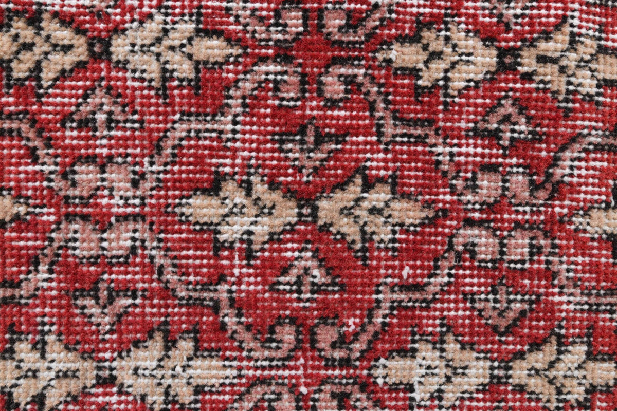El yapımı vintage yolluk 91x272 cm damask desenli yün - ışık altında renk detayı