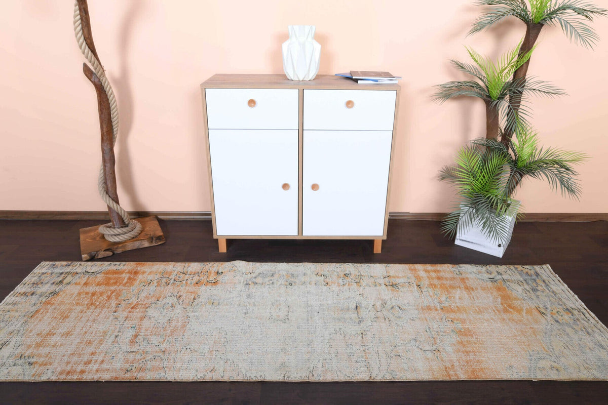 El yapımı vintage yolluk 79x274 cm oryantal desenli yün - desen detayı