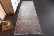 El yapımı vintage yolluk 91x277 cm oryantal desenli yün - detay görünümü