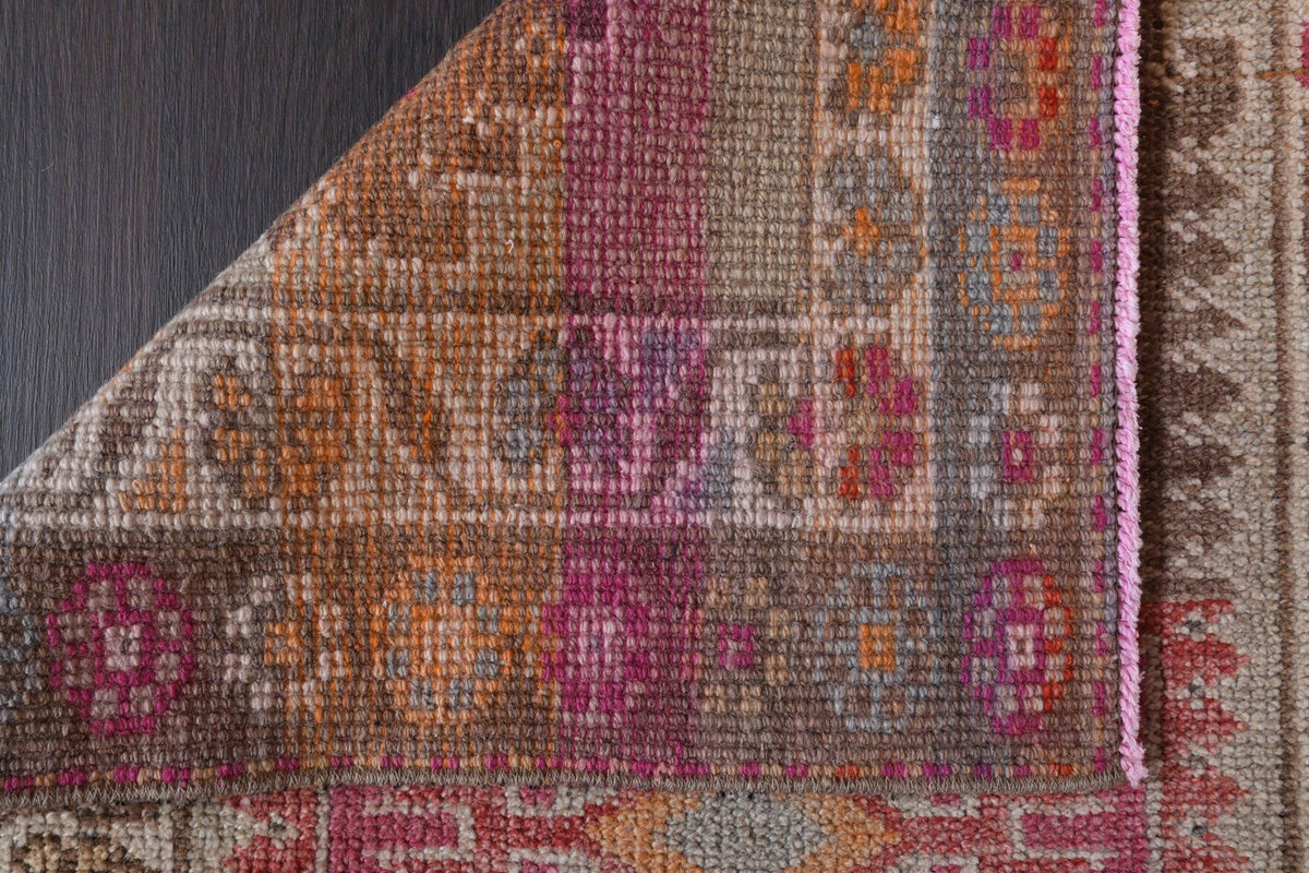 Hand-Knotted Vintage Runner Rug