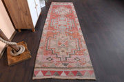El yapımı vintage yolluk 91x307 cm geometrik desenli yün - detay görünümü