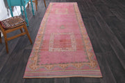 El yapımı vintage yolluk 109x361 cm oryantal desenli yün - detay görünümü