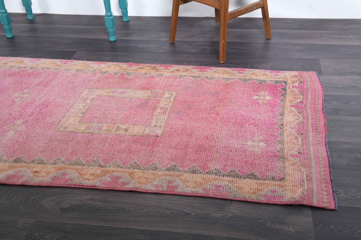 El yapımı vintage yolluk 109x361 cm oryantal desenli yün - mekan görünümü