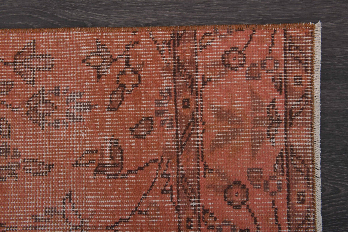 Red Floral Vintage Anatolian Runner Rug