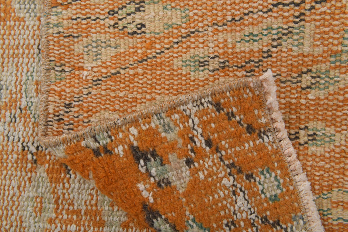 Orange Vintage Oushak Runner Rug