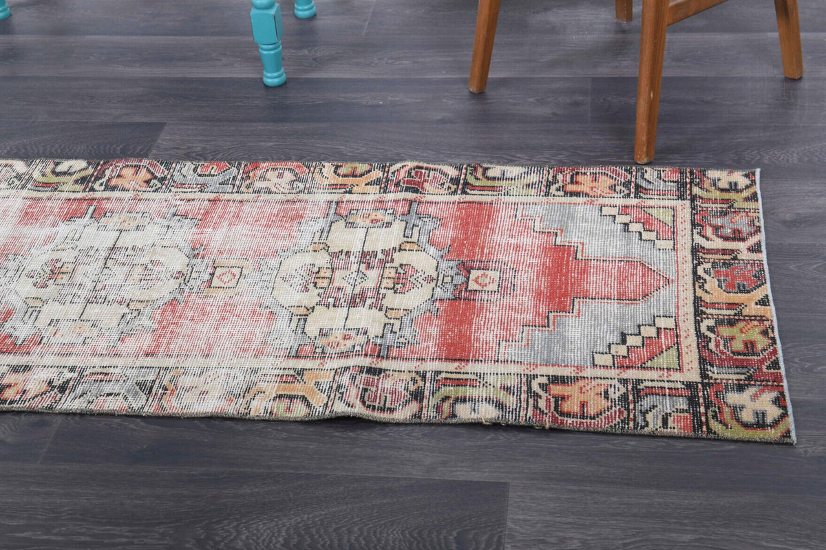 El yapımı vintage yolluk 74x264 cm soyut desenli yün - mekan görünümü