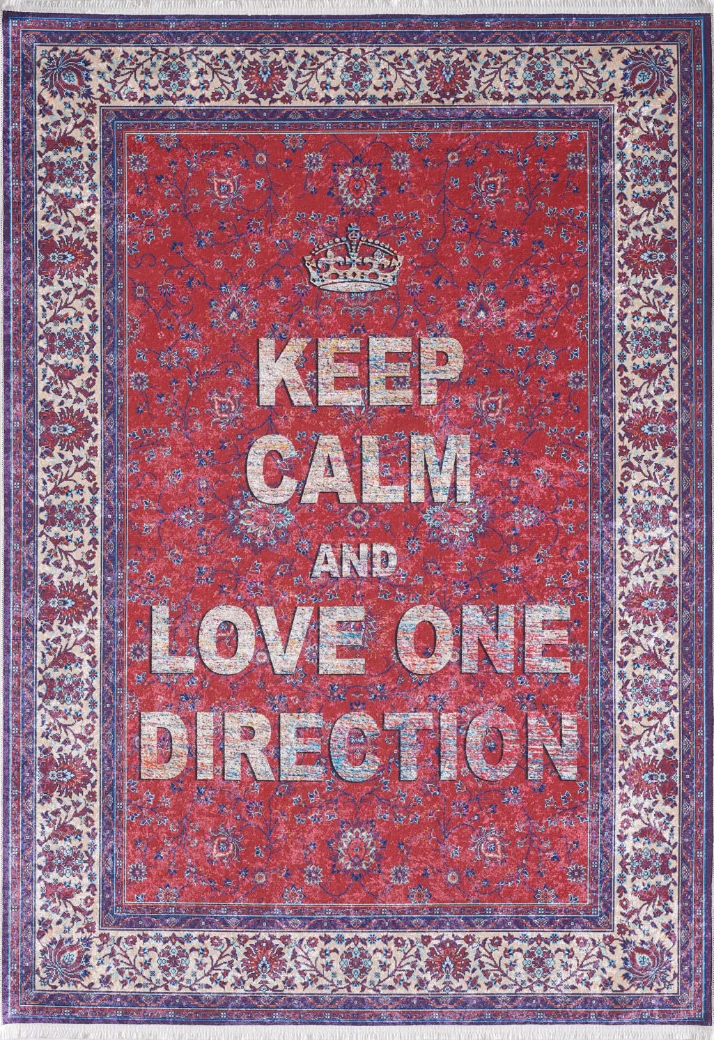 "Keep Calm and Love One Direction" Temalı Kırmızı Halı