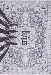 Siyah Beyaz "The Beatles" Abbey Road Temalı Sanatsal Halı
