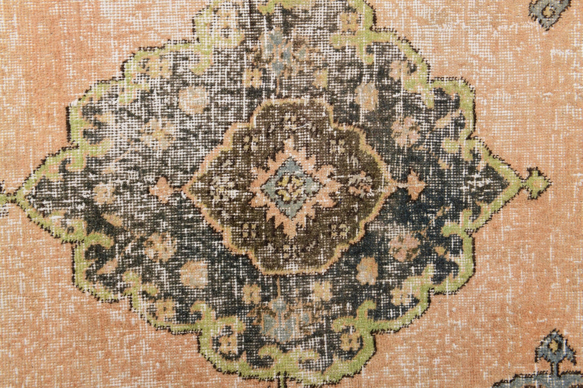 El yapımı vintage halı 91x122 cm oryantal desenli yün - desen detayı
