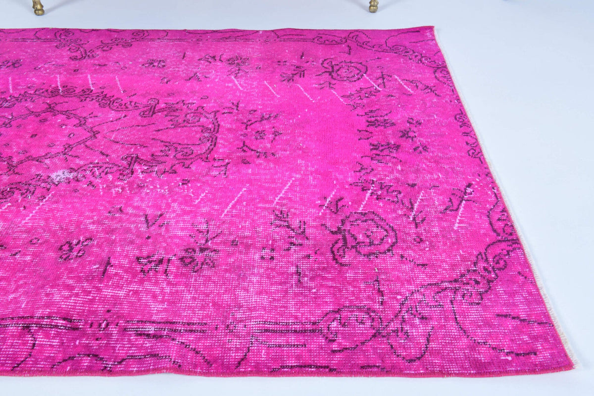 El yapımı vintage halı 91x122 cm soyut desenli yün - desen detayı