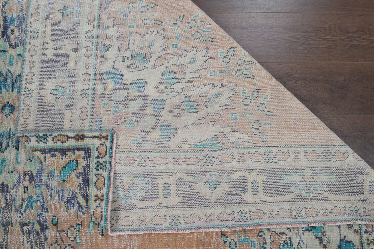 El yapımı vintage halı 183x274 cm oryantal desenli yün - üstten görünüm