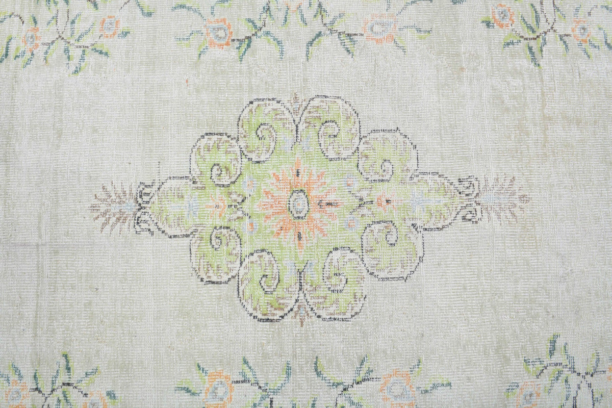 El yapımı vintage halı 183x305 cm çiçek desenli desenli yün - desen detayı