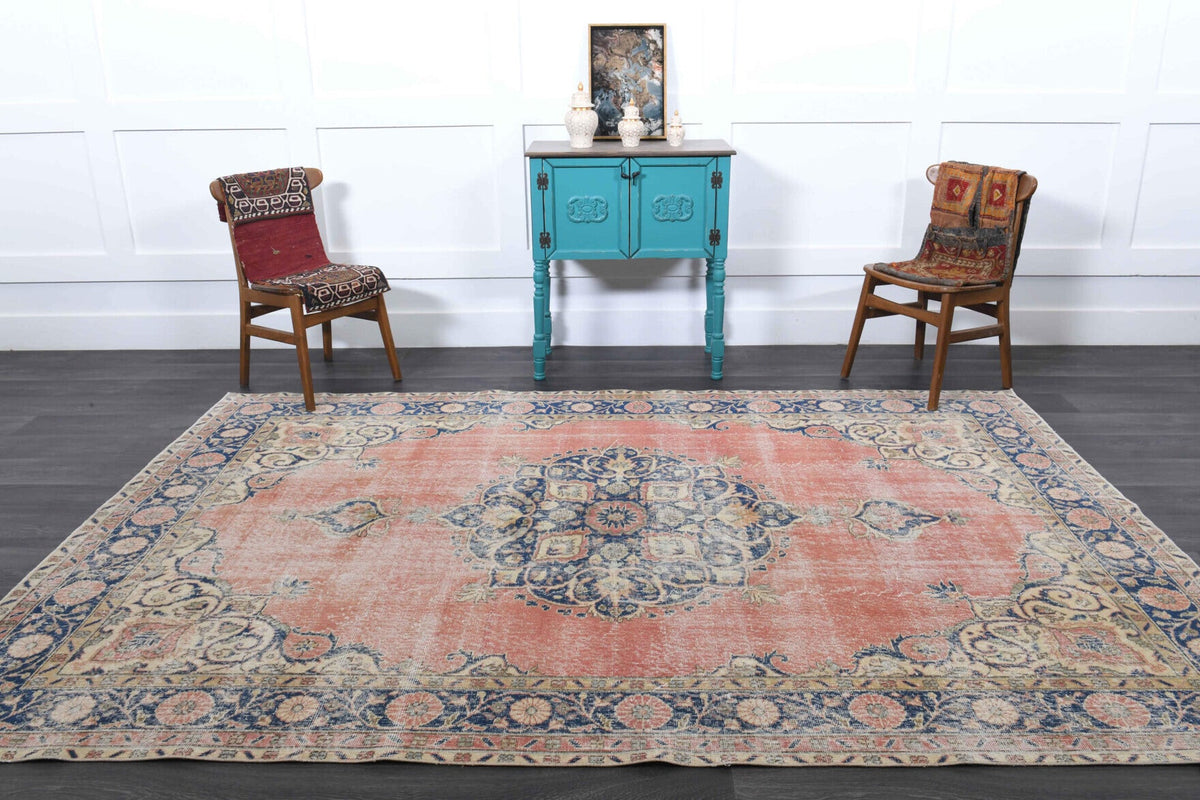 Tek parça el dokuma vintage halı 203x305 cm (6,19 m²) – Pera Halı