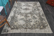 El yapımı vintage halı 185x290 cm çiçek desenli desenli yün - detay görünümü