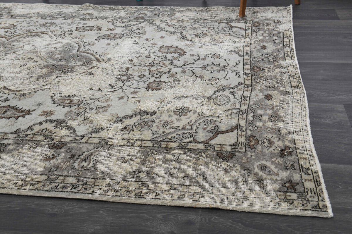 El yapımı vintage halı 185x290 cm çiçek desenli desenli yün - mekan görünümü