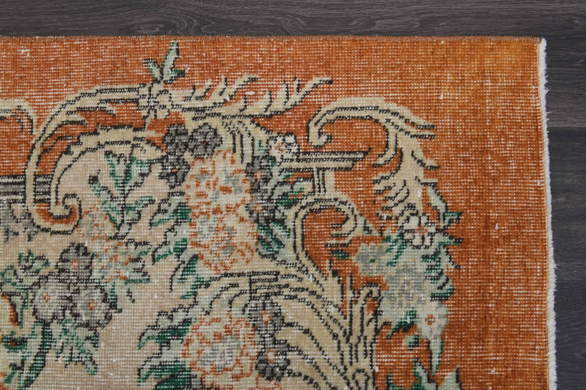 El yapımı vintage halı 152x274 cm oryantal desenli yün - farklı açıdan görünüm