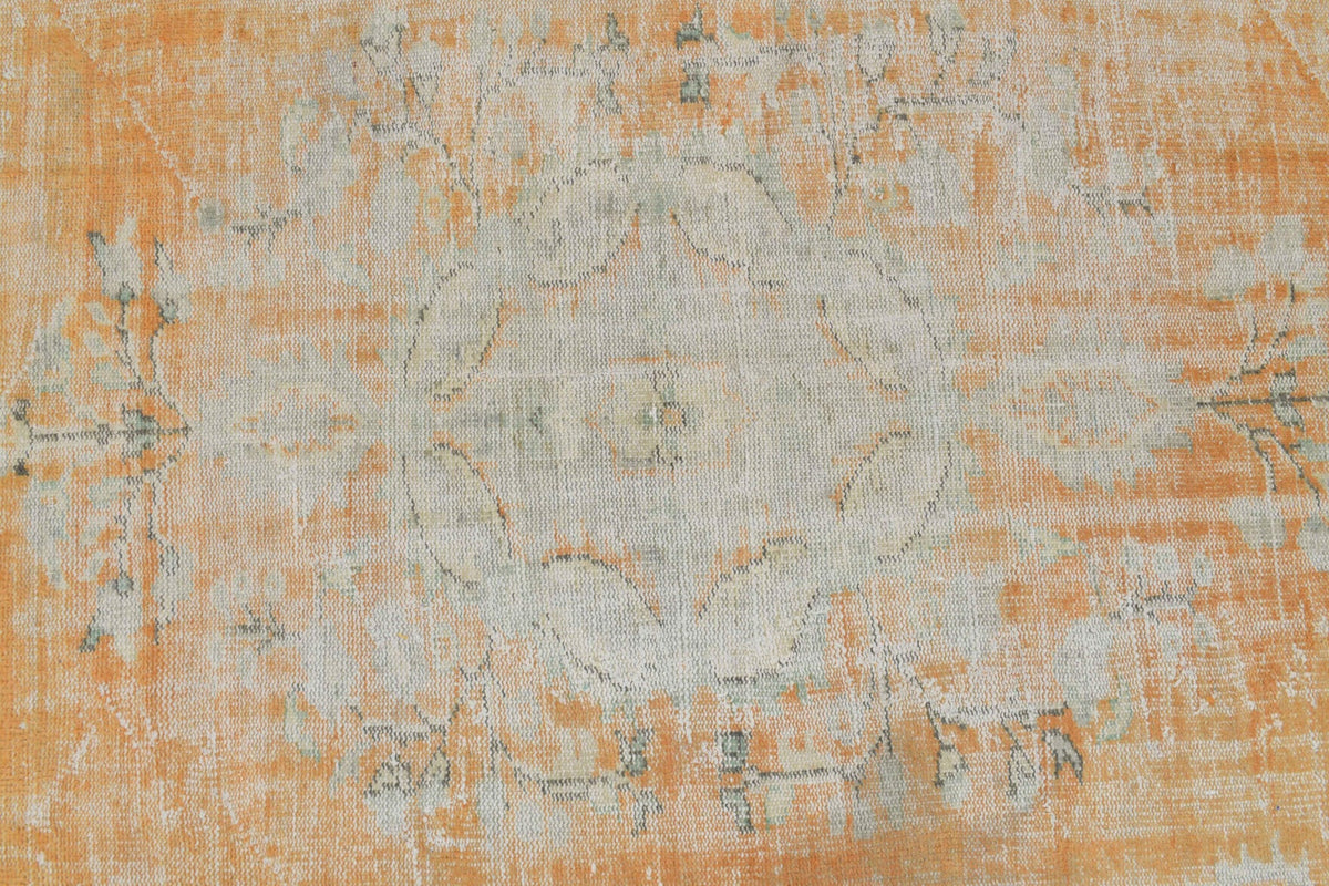 El yapımı vintage halı 183x274 cm oryantal desenli yün - üstten görünüm