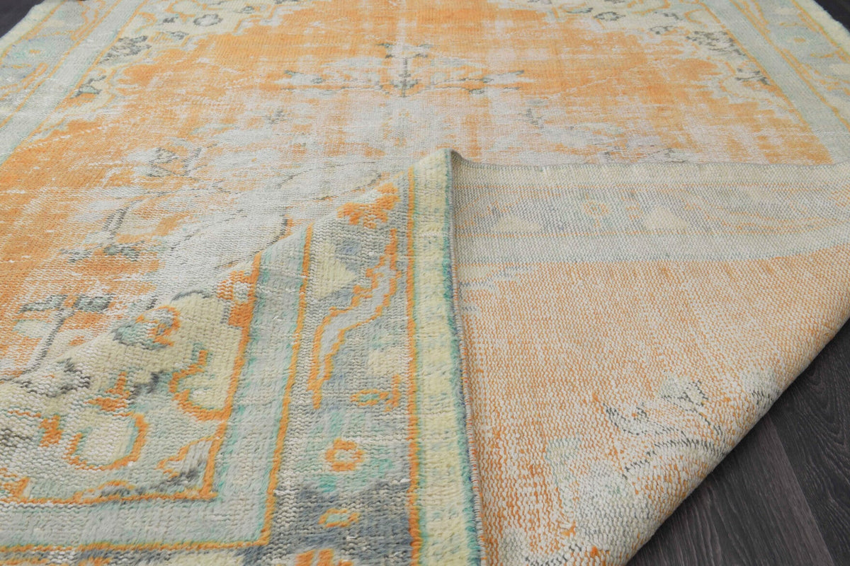 El yapımı vintage halı 183x274 cm oryantal desenli yün