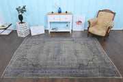 El yapımı vintage halı 183x274 cm oryantal desenli yün - detay görünümü
