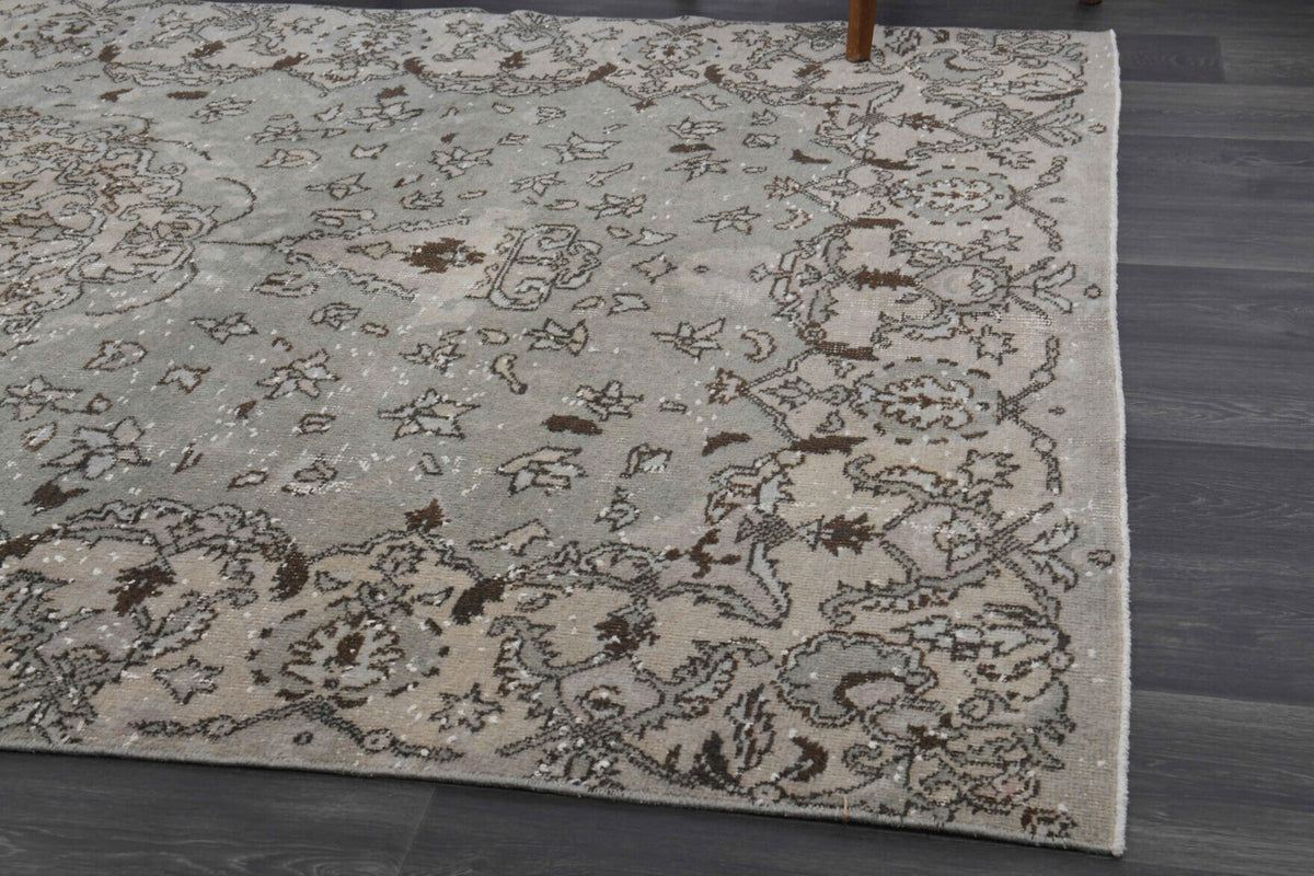 El yapımı vintage halı 152x274 cm çiçek desenli desenli yün - mekan görünümü