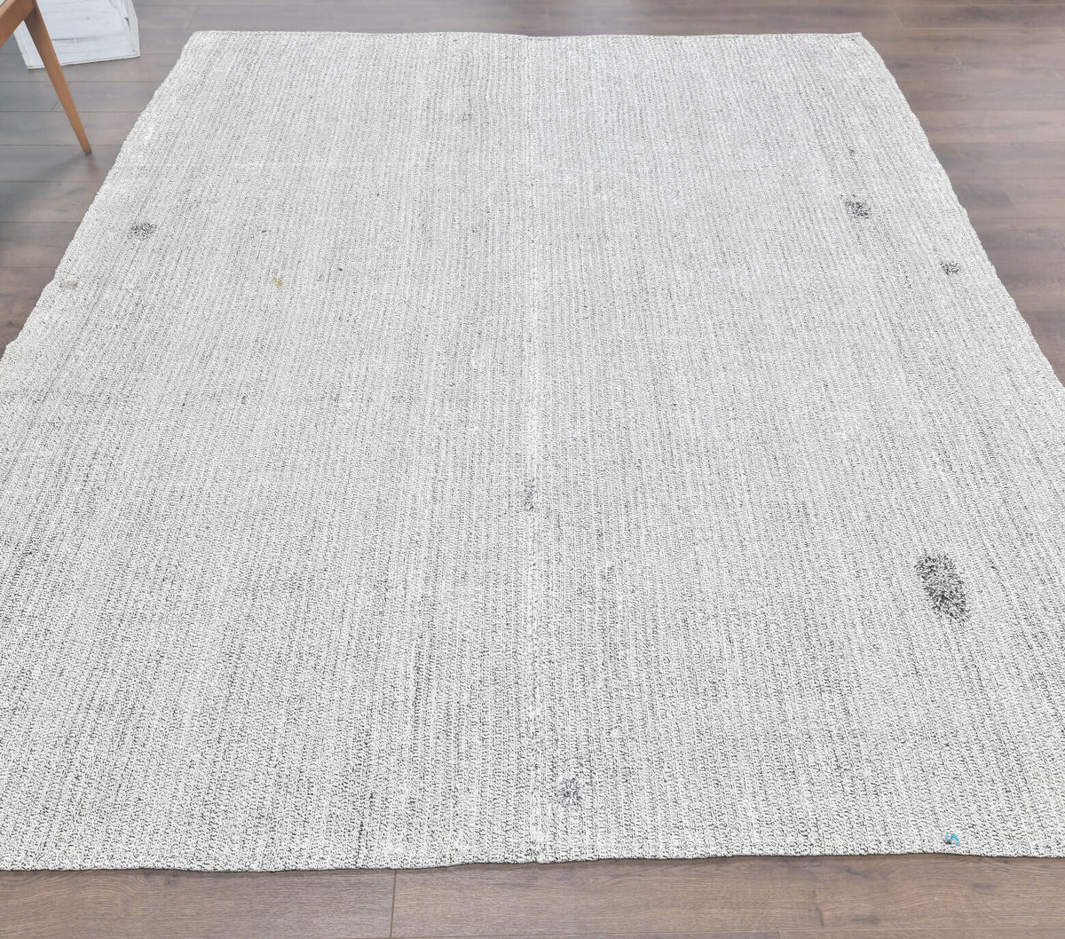 El yapımı vintage halı 226x272 cm düz desenli yün - farklı açıdan görünüm